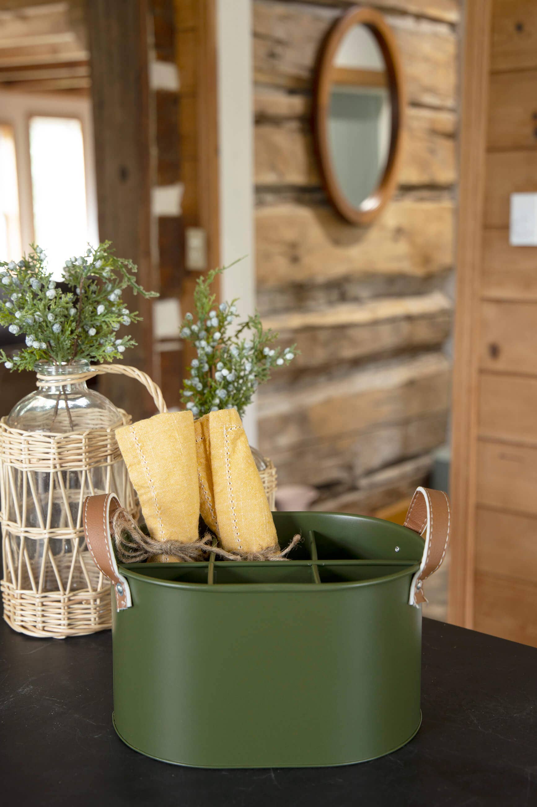 Olivier Caddy – Divided Metal Caddy in Forest Green