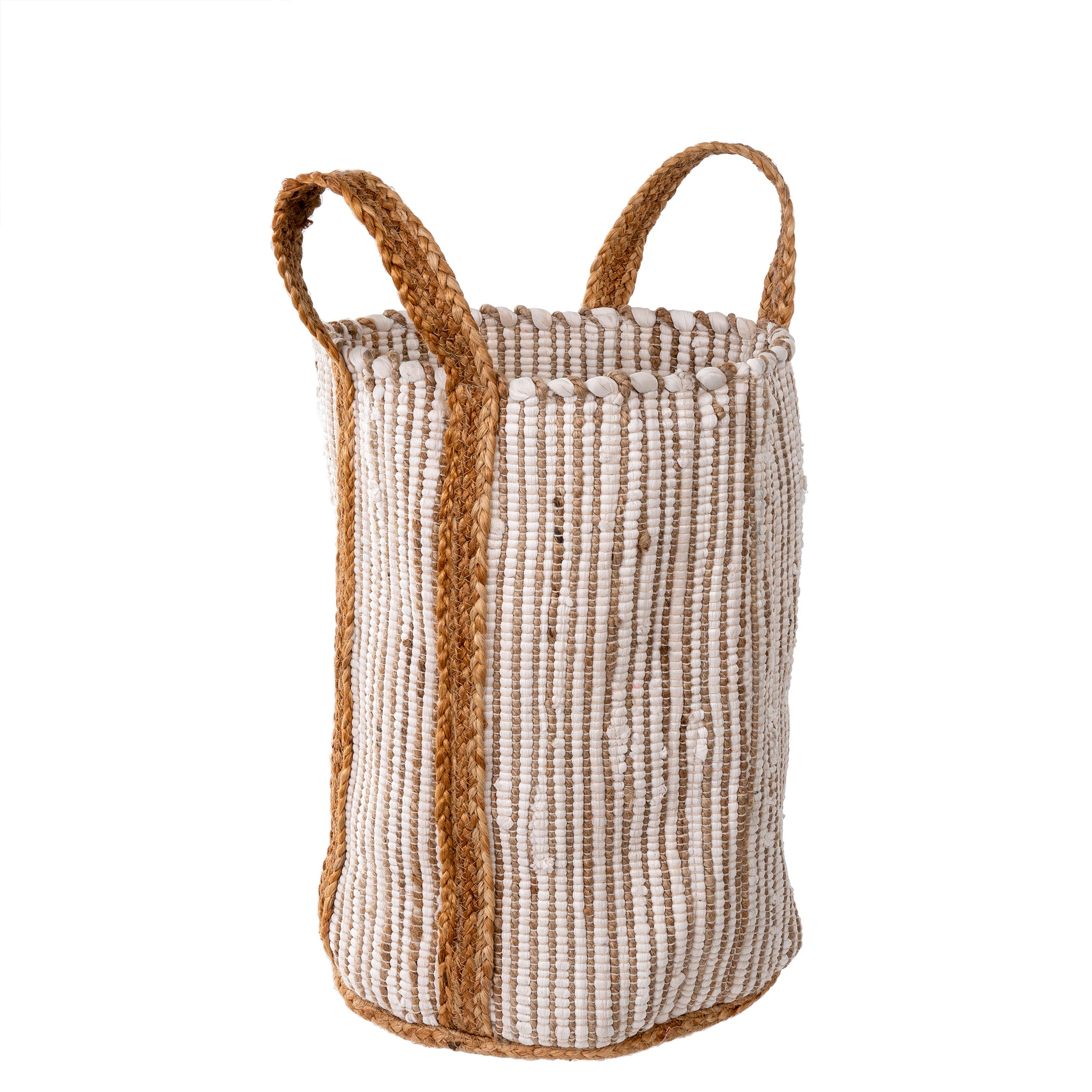 Riviera Basket – Woven Jute & Cotton Storage Basket