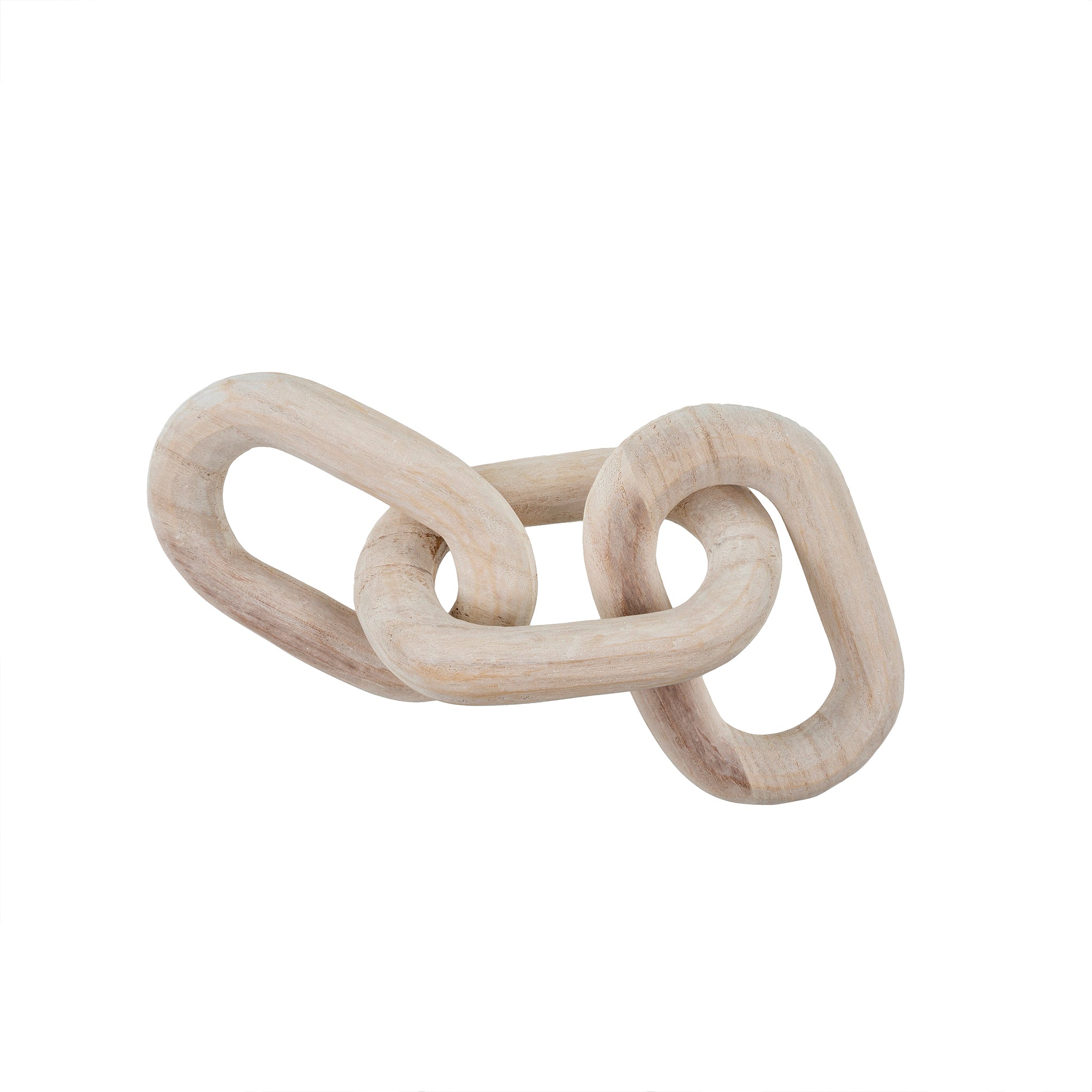 Wooden Chain Links – Whitewashed Sculpture