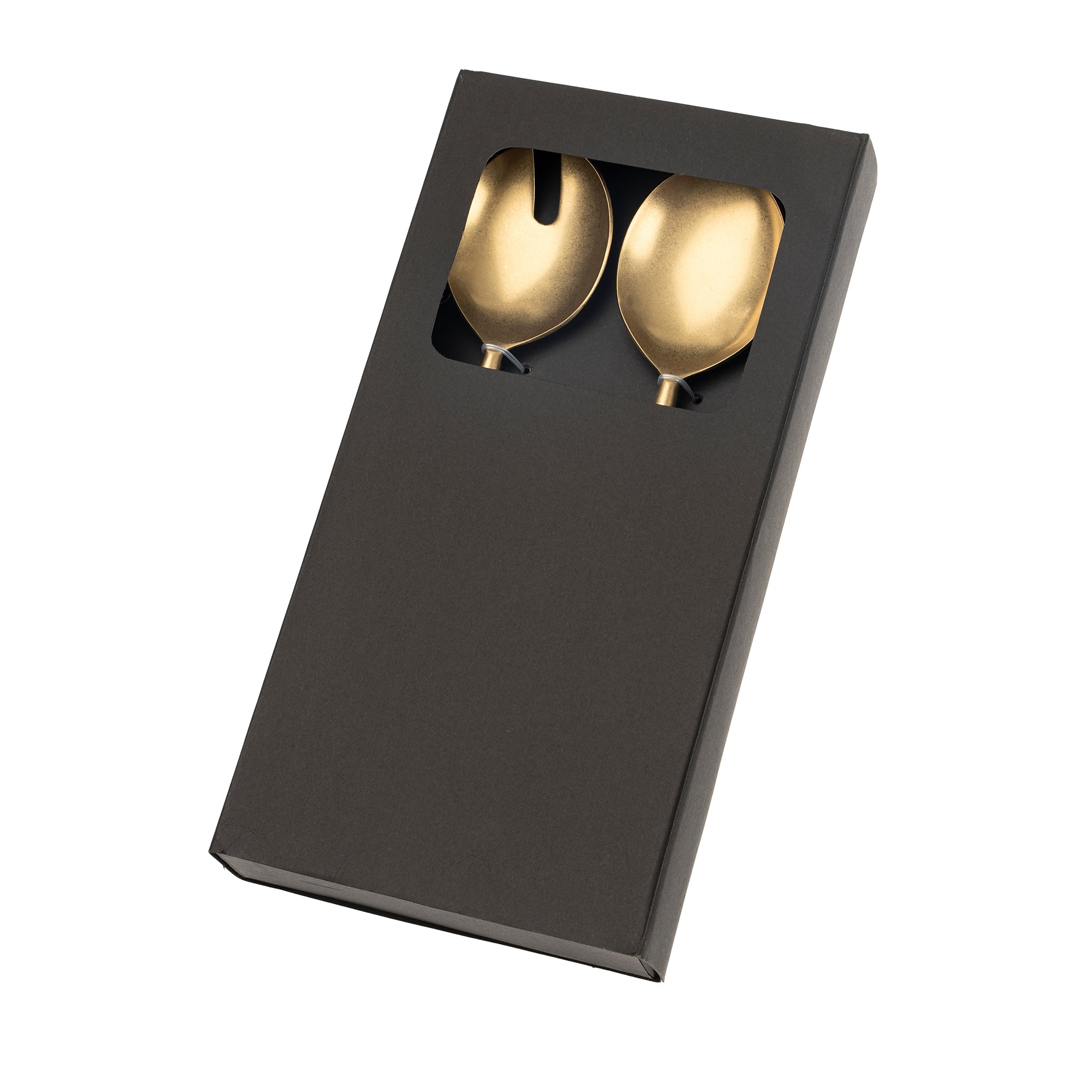Harvest Servers – Matte Gold & Maple Wood, Set of 2