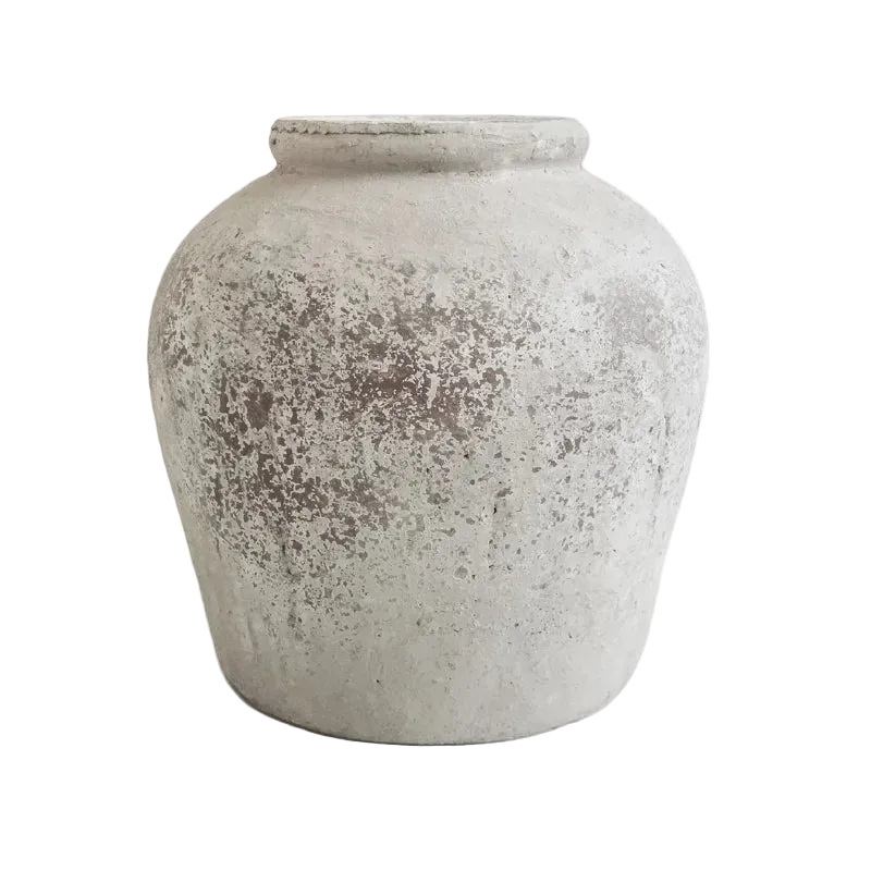 Nathali – Sculpted Clay Vessel in Chalkwash