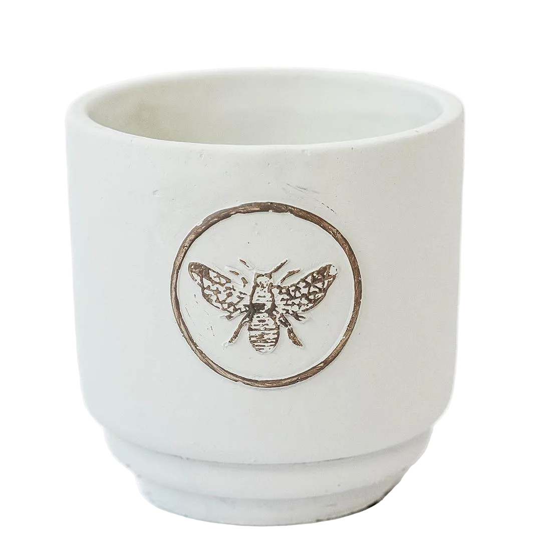 Miel Bee Pot – Embossed Cement Planter
