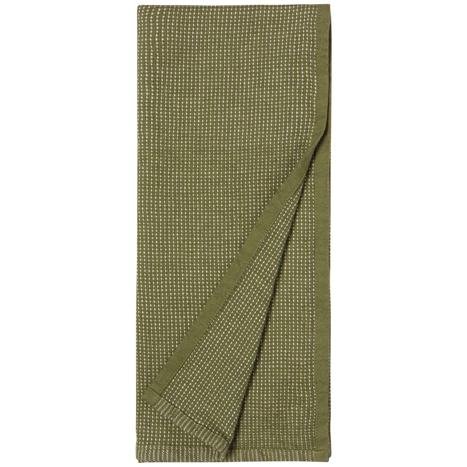 Côte Hand Towels – Olive & Natural, Set of 2