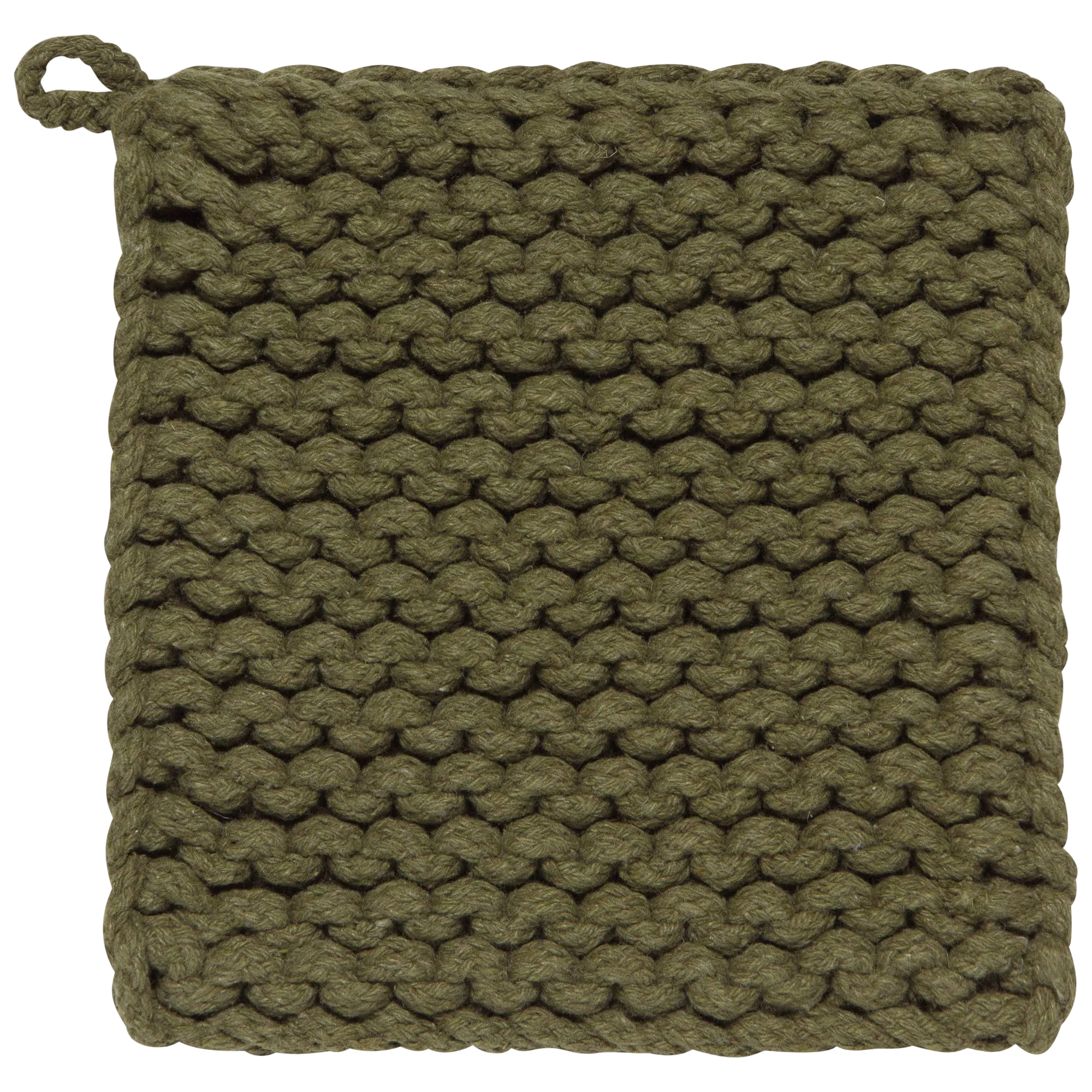 Ombra Potholder – Handwoven Olive Cotton