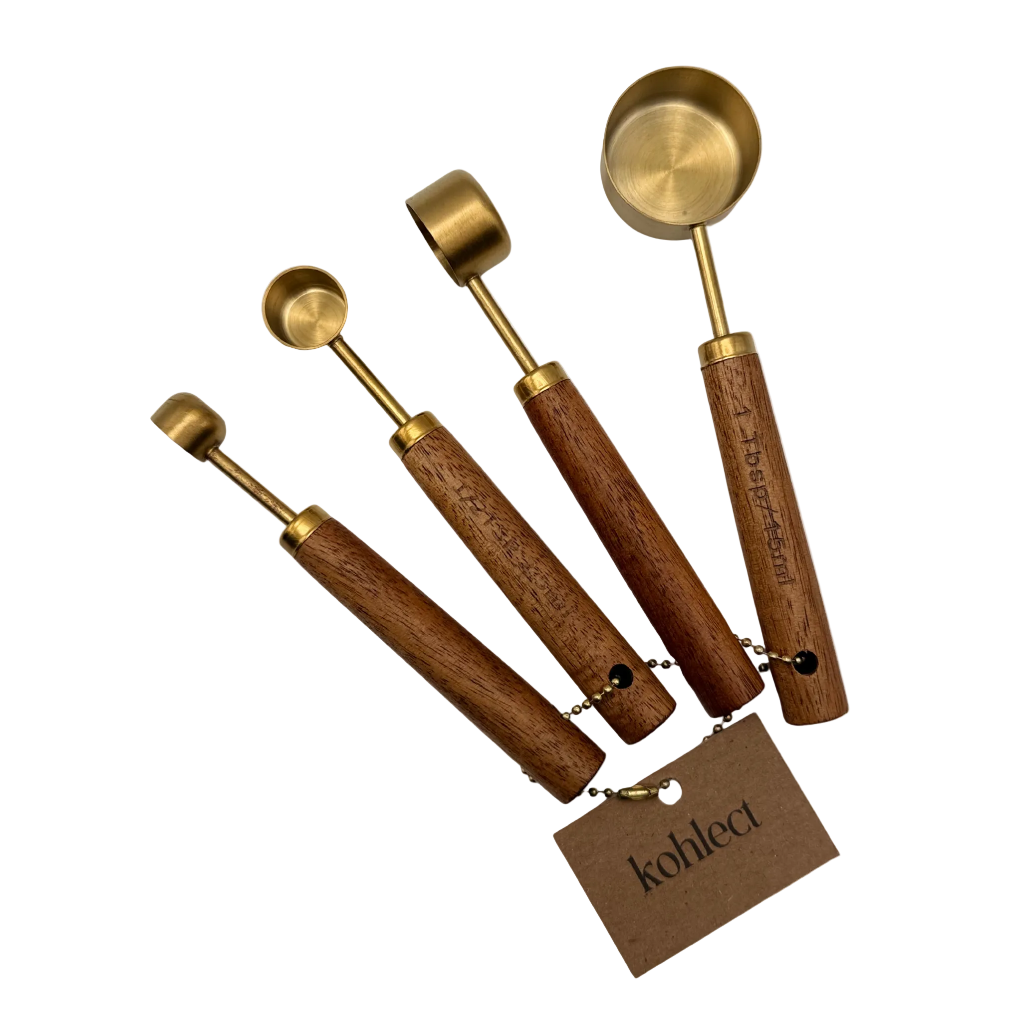 Wicklow Set – Brass & Walnut Measuring Spoons