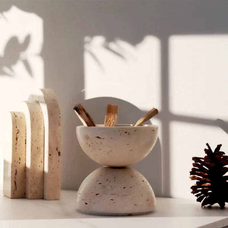 Pietra Sphere – Travertine Incense Burner