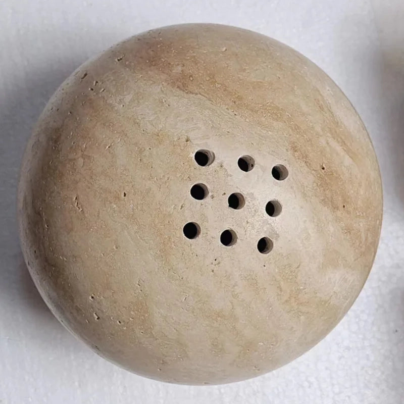 Pietra Sphere – Travertine Incense Burner