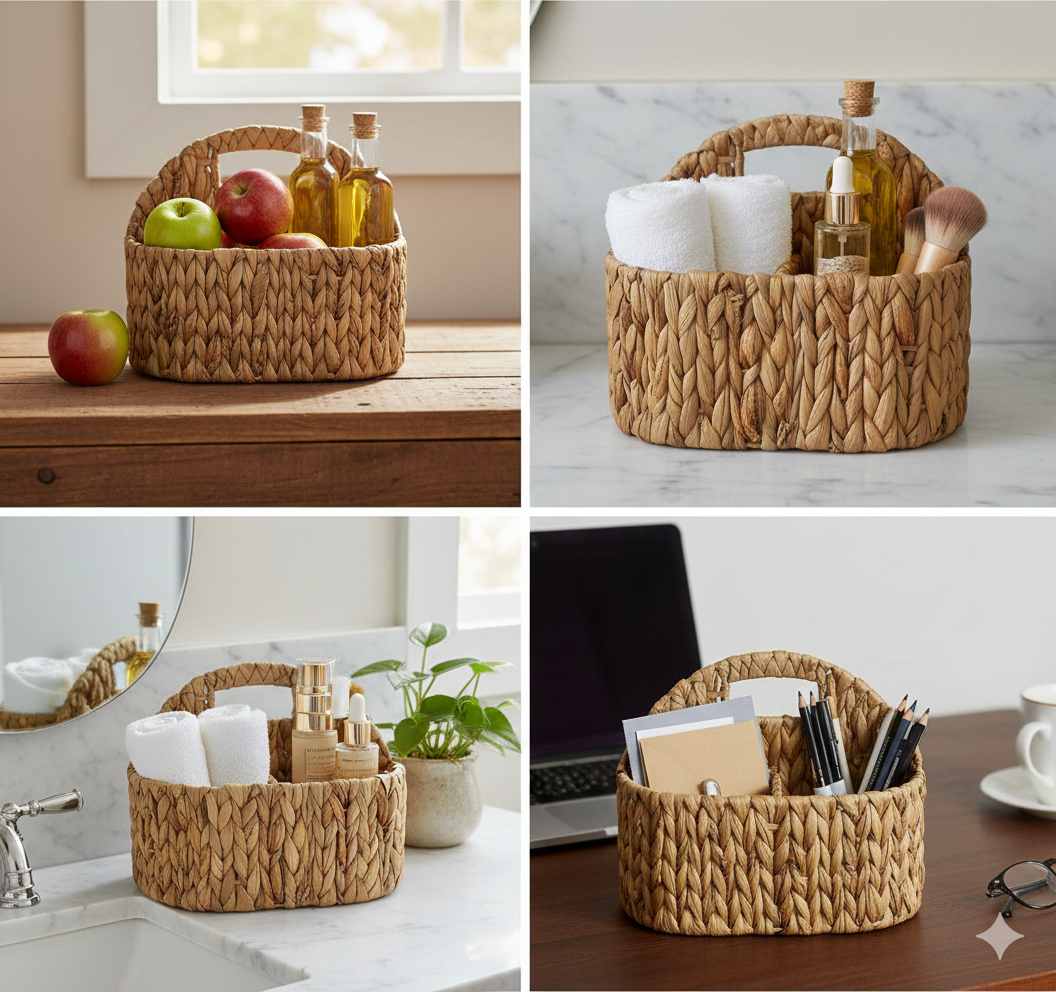 Marché Caddy – Woven Hyacinth Basket