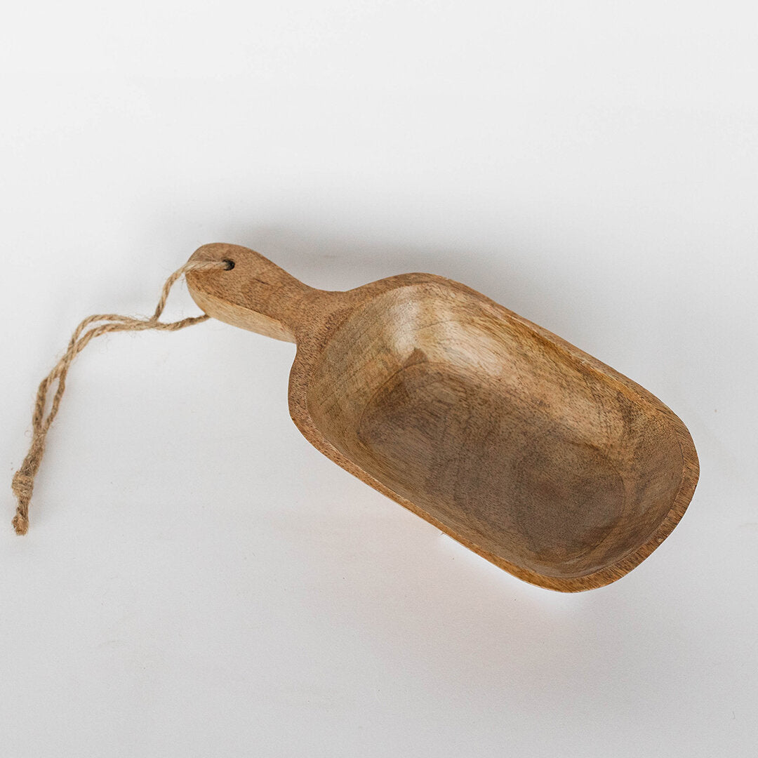 Rustique Scoop Bowls – Handled Wood, Set of 2