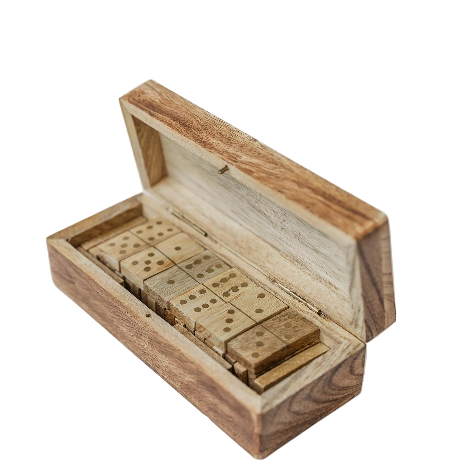 Domino Set – Wooden with Brass Inlay & Box