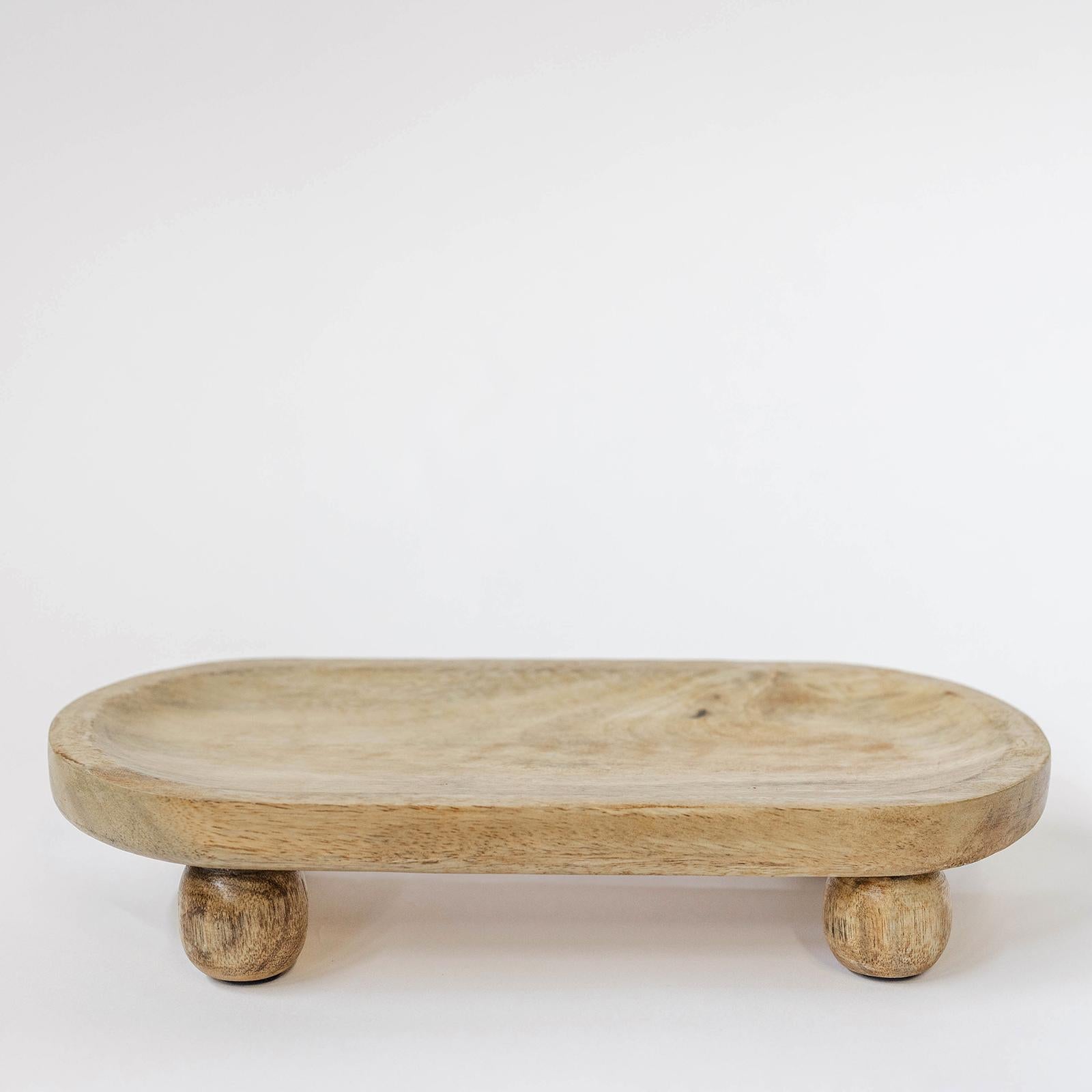 Piedmont Tray Set – Footed Wood Trays, Set of 2