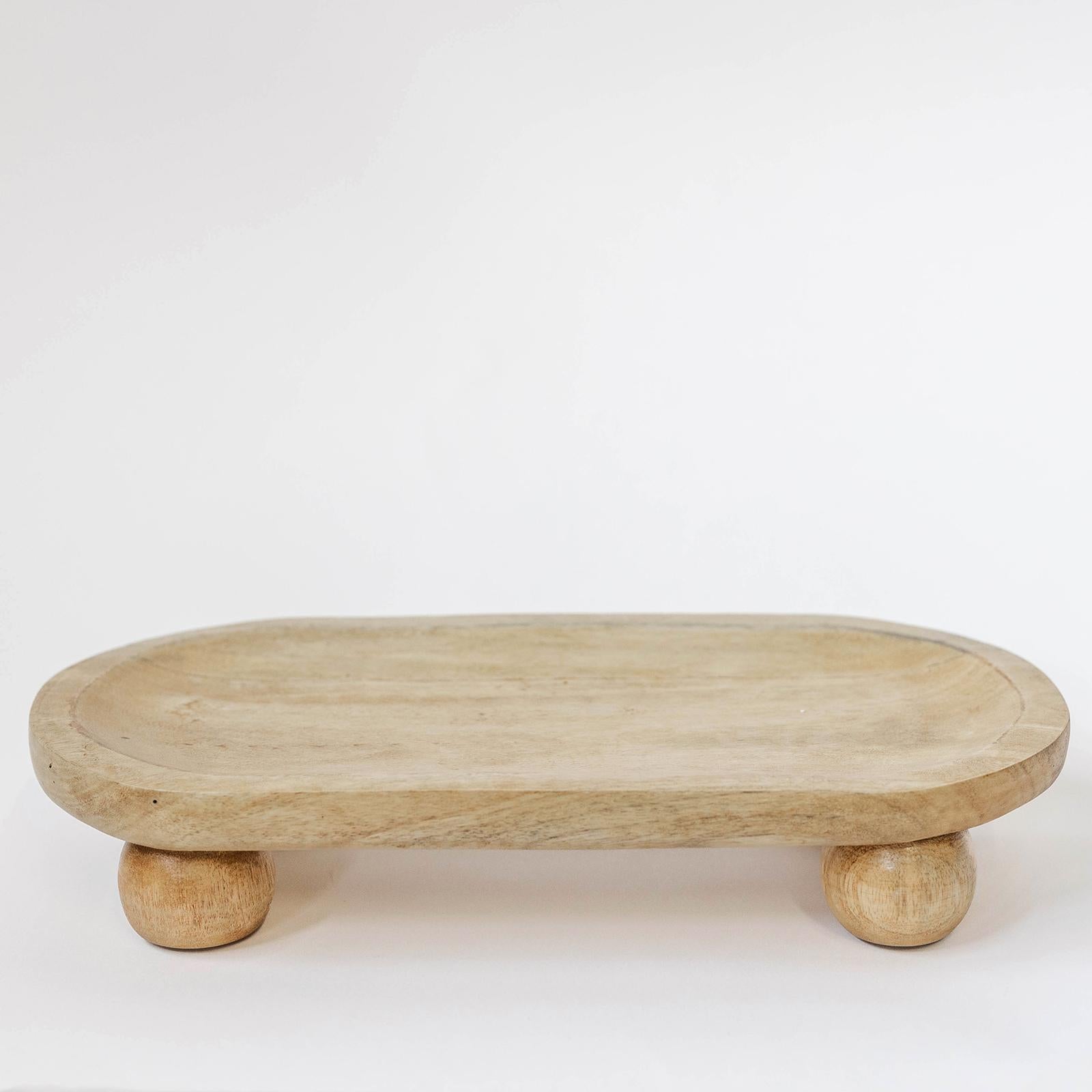 Piedmont Tray Set – Footed Wood Trays, Set of 2